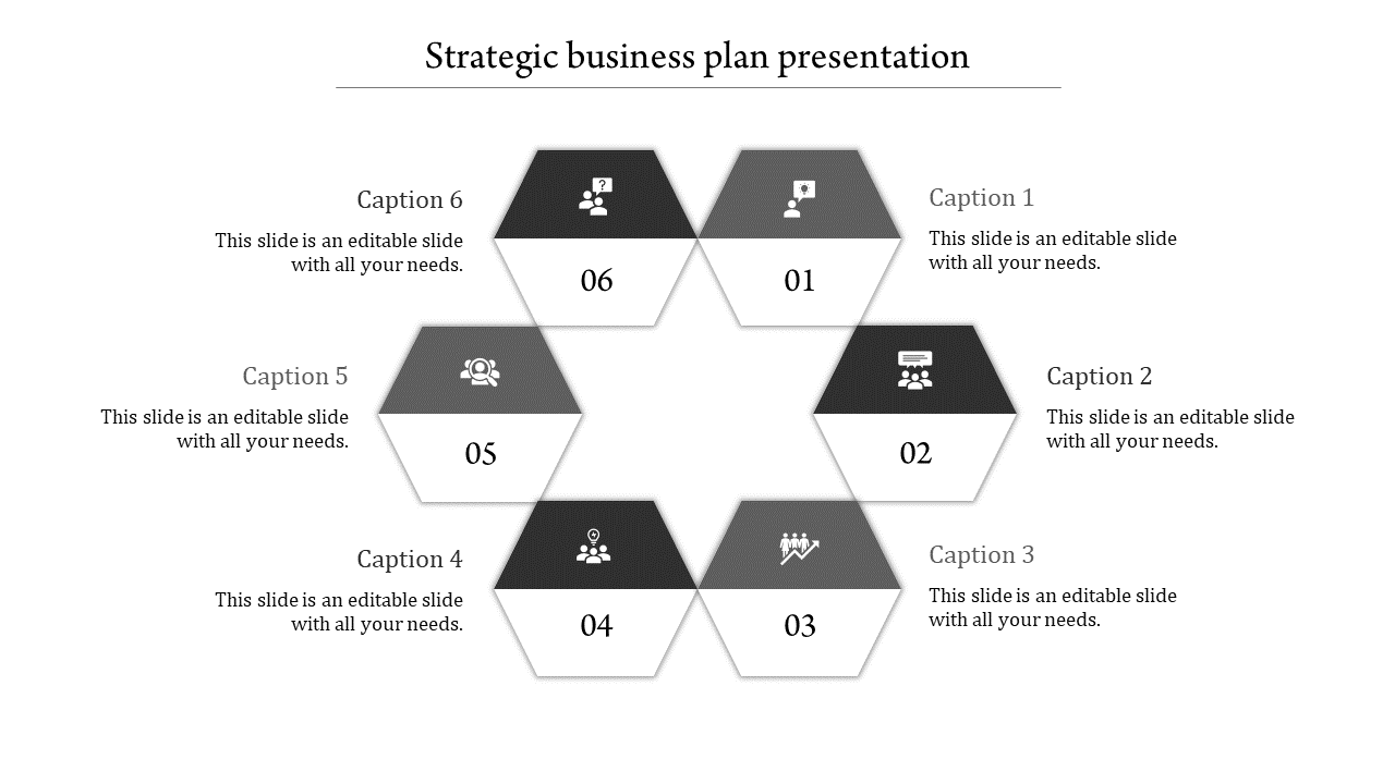 Use Strategic Business Plan Template In Hexagon Model